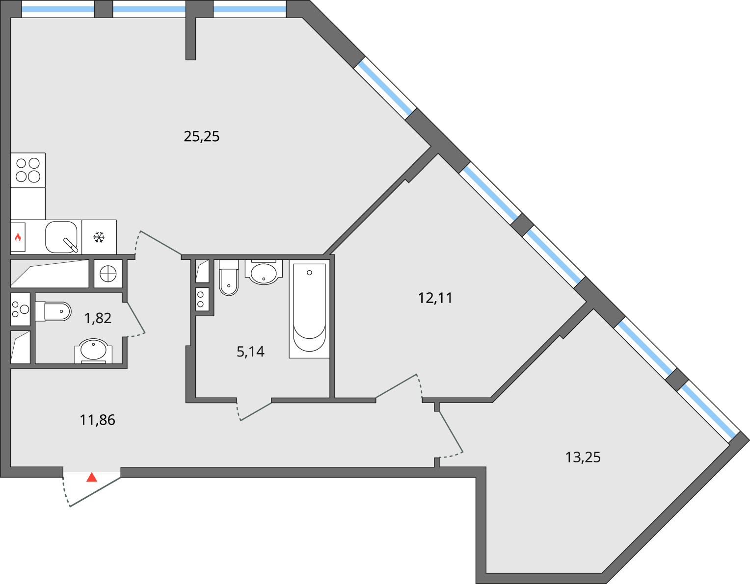 3-к 69,43 м² - ЖК Эльта - купить квартиру в Ельце от застройщика